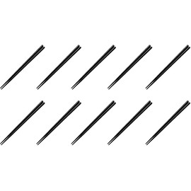 Fukui Craft Chopsticks PBT Resin Chopsticks Set Made in Japan Dishwasher Safe Hexagonal Wood Grain Chopsticks Black 8.7 inches (22.0 cm) Made in Japan (10 Pairs)