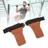 1 Pair Weight Lifting Grip Straps Double Cowskin Deadlifts Pull