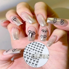 Self Ribbon Parts Nail Nail Sticker Knot Design 3 Colors 3 Colors