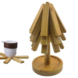 Tree Shape Trivet,Tree Shape Heat Resistant Bowls and Teapots Coaster | Hot Pads for Countertops, Foldable for Kitchen Counter