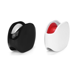 Cord Winding Automatic 2pcs Earphone Cable Charging Cord Storage Automatic Earphone Case Management Data Charging Cable Organizer Multifunctional Cable Winder Lightweight Small for Home Car Office (Black + White)