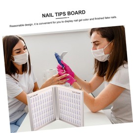 WOONEKY Nail Art Nail Showing Holder Fake Nails Display Book Manicure Showing Tool False Nail Display Holder Nail Salon Supply Nail Work Display Board Fake Nail Display