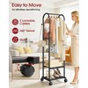 Sakugi Heavy Duty Premium Clothes Rack with 2-Tier Mesh Shoe