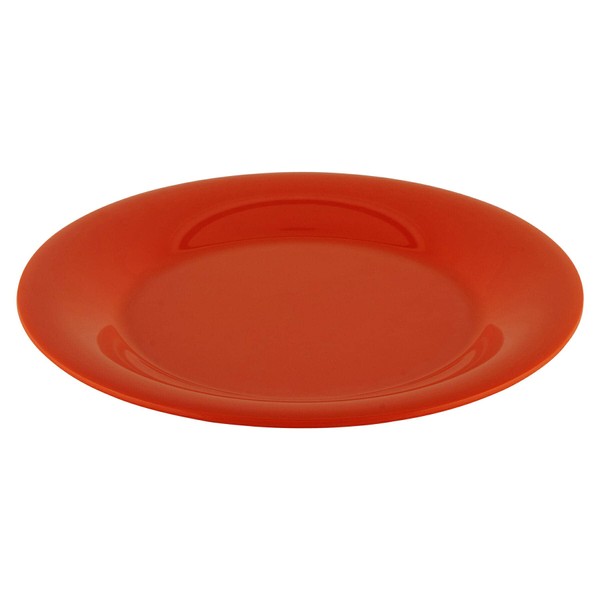 10.5" Orange Melamine Wide Rim Plates, Break- Resistant and BPA