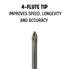Drill America 1/4" Carbide Tipped 4 Flute Glass & Tile