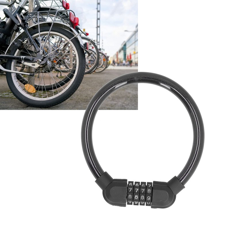 Combinación de Bloqueo de Cable de Bicicleta, Cable de Acero