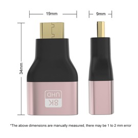 DHTtechky Mini HDMI Adapter 2Pcs,8K HDMI Male to HDMI Female Adapter,48Gbps HDMI to Mini HDMI Adapter,Standard Mini HDMI 2.1 Version Extension Adapter Conversion for Laptop,Camera,Projector,HDTV