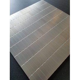 FLEXIPIXTILE, Modern Aluminum Mosaic Tile, Peel & Stick, Backsplash, Accent Wall, Pack of 10, Silver Brick