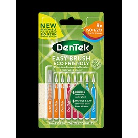 DenTek ECO Easy Brush 3 Sizes (0.45, 0.5, 0.6mm) Interdental Brushes with Handle 8pcs
