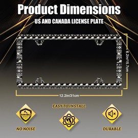 Elephant License Plate Frame Retro Animal Elephant Print License Plate Funny Stainless Steel Accessory Colorful License Plate Personalise Decoration with Screws 12.3" x 6.3" for Men Women