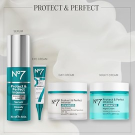 No7 Protect & Perfect Intense Advanced Night Cream - Hydrating Face Moisturizer for Anti Aging - Contains Vitamin E & Shea Butter For Glowing Results 