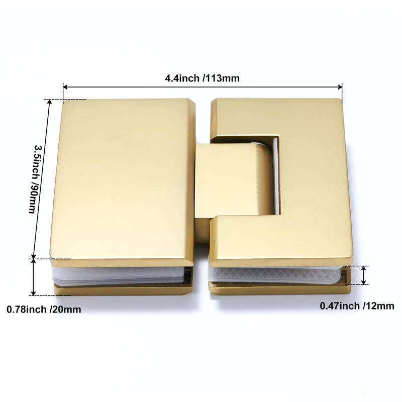 Heavy Duty Shower Glass Door Hinge,Solid One-Piece Precision Cast with