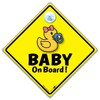 Duck Baby on Board Autoschild, 14 x 14 cm, gelber