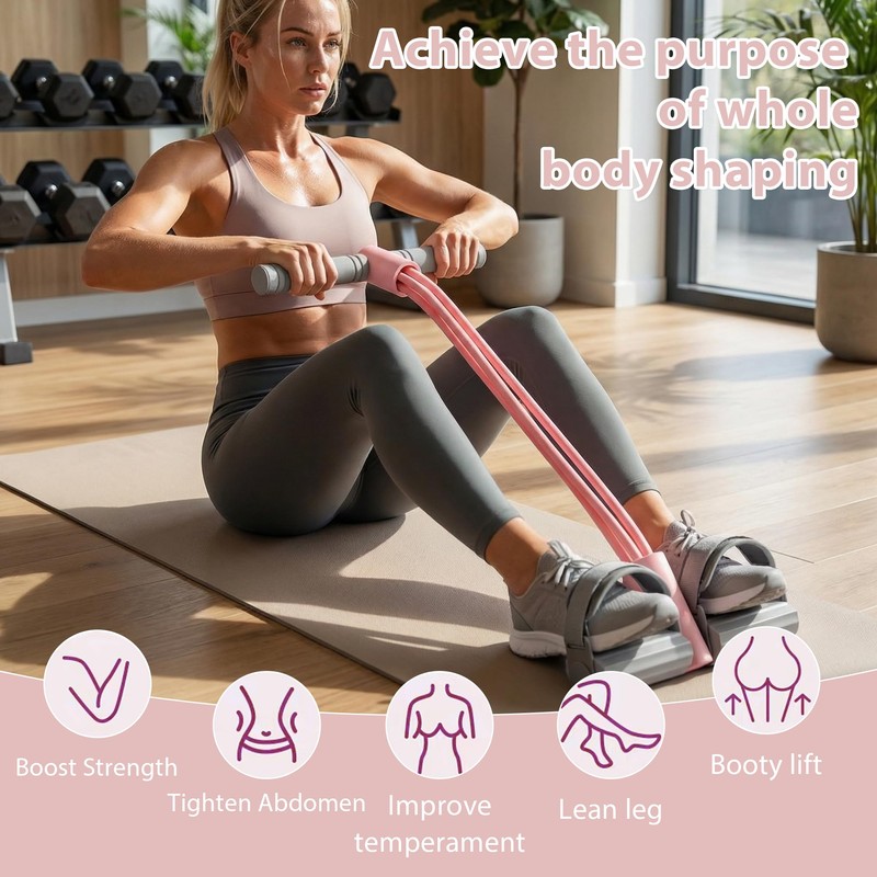 Adjustable Foot Strap Pedal Resistance Band with Handle,Thick TPE 40-45lbs