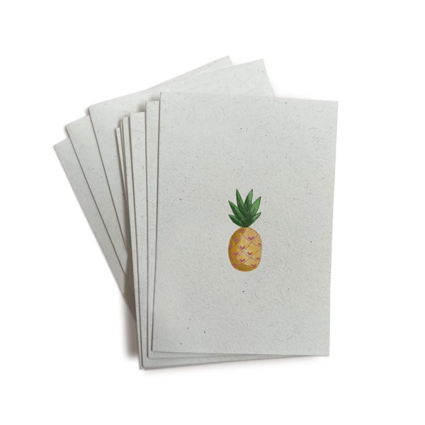 Tropical Pineapple Note Cards - 24 Blank Greeting Cards with Envelopes