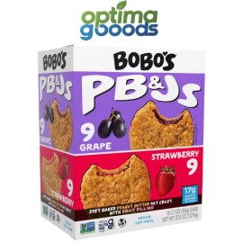 Bobo's PB&J Oat Bars Variety Pack, 18 Count – Peanut Butter & Jelly Snack.