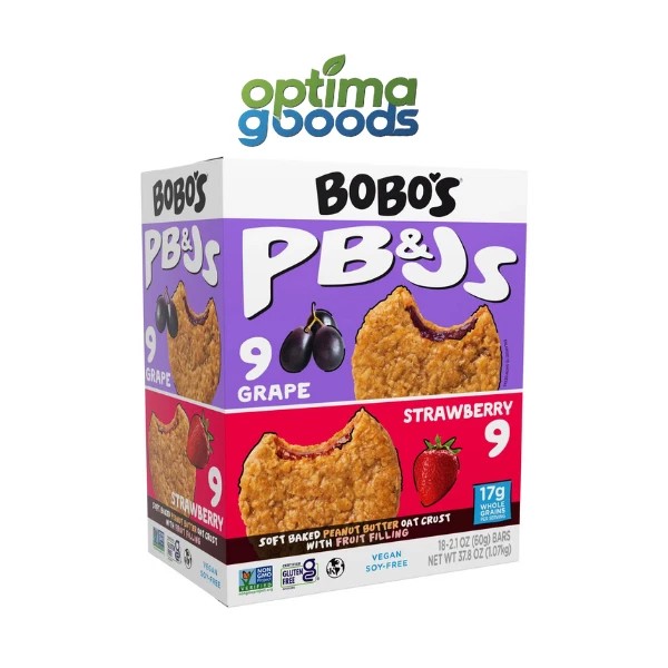 Bobo's PB&J Oat Bars Variety Pack, 18 Count – Peanut