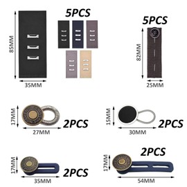 18 Pcs Pants Waistband Extender - Adjustable Button Widener, Elastic Waistband Widener, Waistband Button Cincher, Pants Button Extender, Adjustable Button Buttons for Pants, Clips for Jeans and Belts