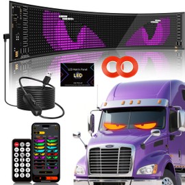 Sooguard Ojos LED para Carro, 52.4''x7.6'' Devil Eyes Light for Windshield, DIY Programmable LED matrix panel, Remote + APP Dual Control, for Car Truck SUV Neon Sign Cool Accessories
