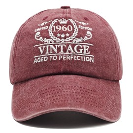 65th Birthday Gifts for Women, Happy 65th Birthday Decorations Men Woman, 65 Year Old Gift Ideas, Vintage 1960 Birthday Baseball Caps Adjustable, Washed Cotton Hats for Mom Wife Aunt Girlfriend