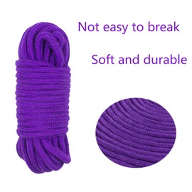 2 Pieces Rope, Multifunctional Rope Made of Cotton, All-Purpose Rope, Thick Cotton Rope Twisted, 10 m, Thick and Strong Rope Band Camping Rope, for Camping, Outdoor, Tug of War, Garden (Purple)