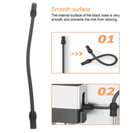 Coffee Machine Milk Hose, Silicone Coffee Machine Replacement Tube with Cleaning Brush, Stainless Steel Silicon Milk Hose, Milk Tube Replacement for Fully Automatic Coffee (B)