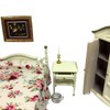 Dolls House Miniature Bedroom Set with 12 Pieces, Double Bed,