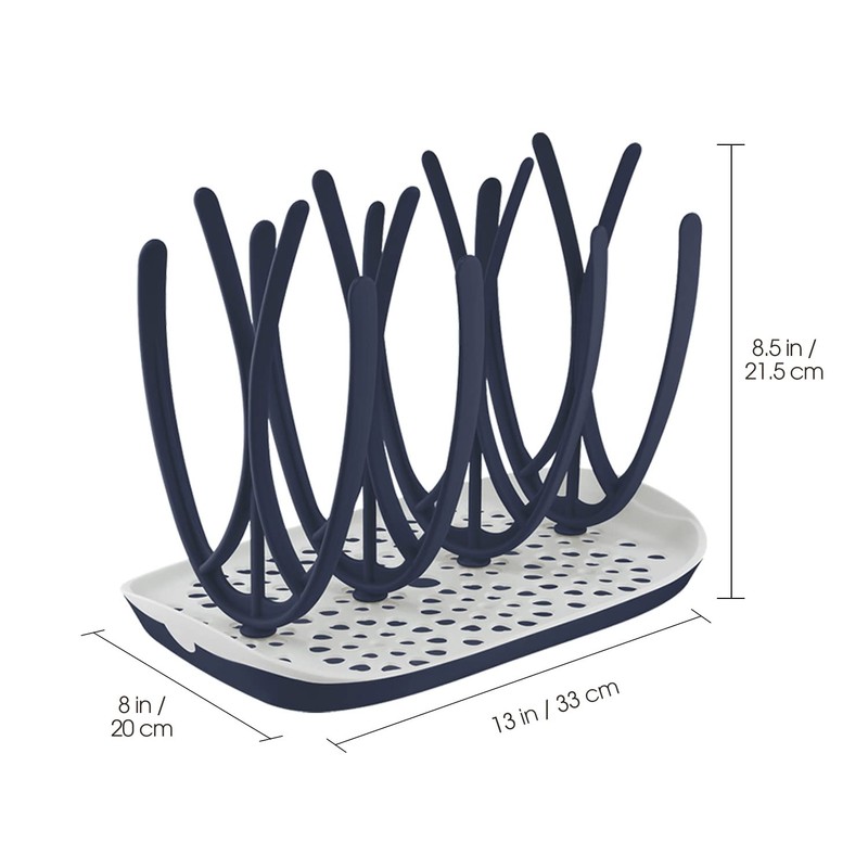 MOTHER-K（マザーケイ） 哺乳びん乾燥ラック 哺乳瓶乾燥台 哺乳瓶乾燥 ボトル乾燥 組み立て式スタンド （ネイビー）