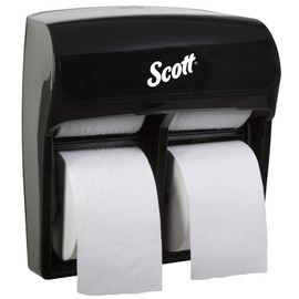 Scott Professional High Capacity Coreless Standard Roll Toilet Paper Dispenser (44518), Black, Holds 4 Rolls, Wall Mounted, Commercial Grade (Qty 1)