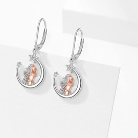 Sister Dangle Earrings Sisters in The Moon 925 Sterling Silver Earring Hypoallergenic Sister Jewellery for Women