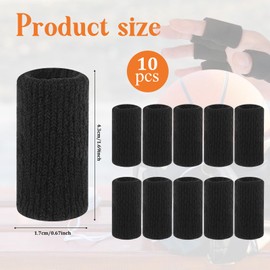 KALIONE Finger Sleeves Protectors, 10Pcs Black Sport Finger Sleeves, Elastic Finger Support Sleeve, Compression Finger Sleeves, Thumb Brace Support for Basketball, Golf