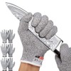 RUFCRIL 3 Pairs Cut Resistant Gloves Food Grade, LEVEL 5