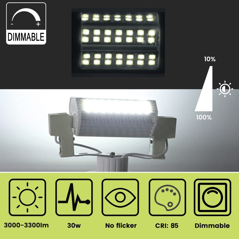 Luxvista R7S LED Bulb 118mm Dimmable, 30W 120V 118mm J-Type