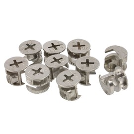 sourcingmap 10 Pcs Furniture Connecter Cam Lock Fittings 14.4mm x 11.7mm for Cabinet Drawer Dresser and Wardrobe Furniture Panel Connecting