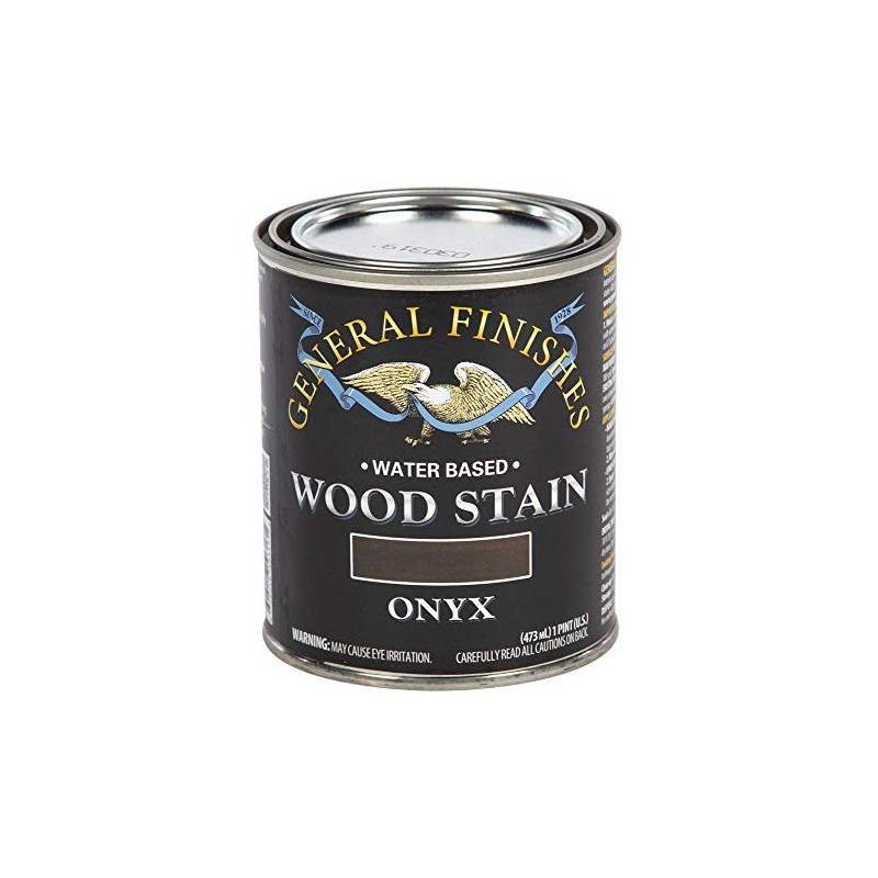 General Finishes Water Based Wood Stain, 1 Pint, Onyx