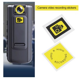 The Lord of the Tools 5 Sets Camera Body Cam Video Recording Stickers CCTV Yellow Body Stickers Recorder Camera Video Warning Label Sticker Compatible with Brifield BR1 BR3