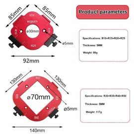 2 Pieces Router Jig Radius Template, Milling Templates for Router for Woodworking R10 R15 R20 R25 R30 R35 R40 R50 Radius Routing Templates - Precise Woodworking for Professionals