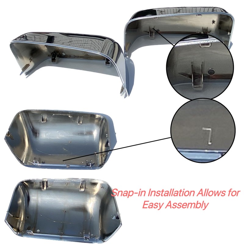 Abagael Chrome Top Half Mirror Caps Cover Trim Compatible with