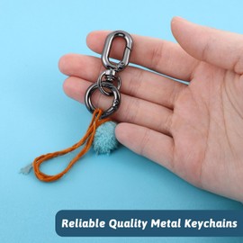 2 Sets Double Opening Swivel Clasp Clip, Metal Swivels Spring Snap Hooks Metal Keychain Clip Snap Swivel Clasps Hooks Small Swivels Keychain Clasps with Key Rings for Keychains Crafts Lanyard Making