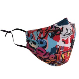 Delfina Stay Safe Reusable Face Mask Protection Washable Mouth & Nose Shield Breathable Anti Smoke Pollution Bike Motorcycle Sport (Grafiti)