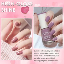 5-Pcs Nail Color Polish Glitter Gel Polish for DIY Manicures At Home - All Season Nail Varnish, Pastel Milky Shades - No Lamp Needed - Women's Art Kit