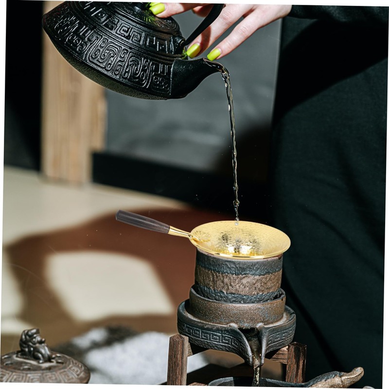 ABOOFAN Copper Tea Strainer with Delicate Flower Design Creative Tea