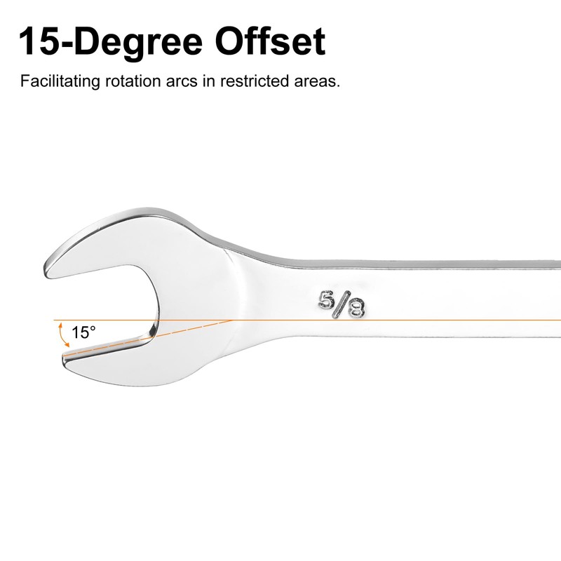 sourcing map Thin Open End spanners SAE, 5/8x11/16 Inches, Slim