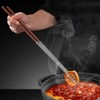Kichvoe 1 Pair Long Cooking Chopstick Stainless Steel Chopstick with