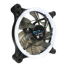 APEVIA 12L-CWH 120mm Silent Dual Rings White LED Fan with 32 x LEDs & 8 x Anti-Vibration Rubber Pads