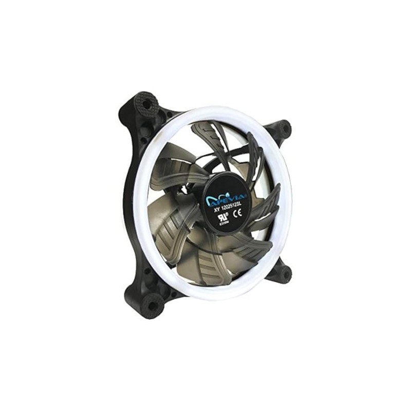 APEVIA 12L-CWH 120mm Silent Dual Rings White LED Fan with