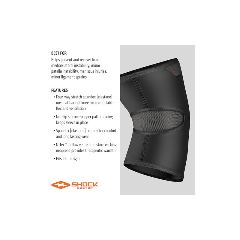 Shock Doctor Funda de compresión para Rodilla con cobertor de
