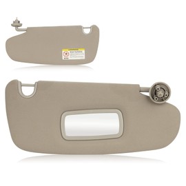 AEagle Simple Sun Visor for 2002-2009 Dodge Ram 1500, 2500, 3500, Right Passenger Side, Beige, Without Light