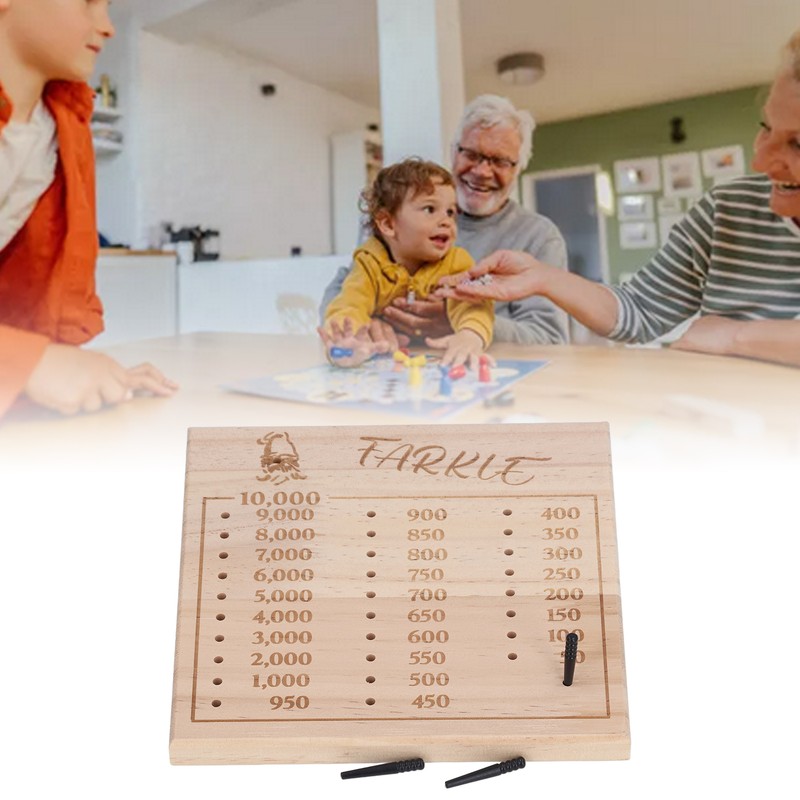 Farkle Dice Tray Improve Math Skills Wooden Classic Dice Game