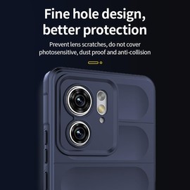 Asuwish Phone Case for Motorola Moto Edge 2023 with Tempered Glass Screen Protector and Soft TPU Slim Thin Shockproof Protective Silicone Cell Cover Accessories Gen 4 Women Men Girls Boys Blue